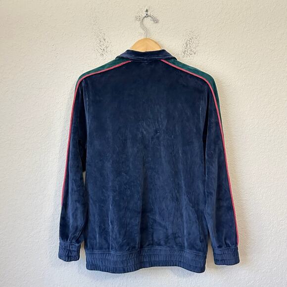 EXTRACURRICULAR Velour Jacket Navy Blue Full Zip Track Training Outdoor - Picture 2 of 8